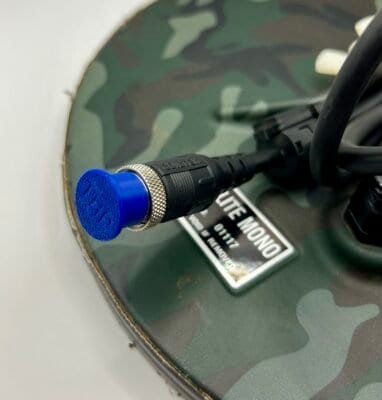 Minelab GPX Series coil plug cap designed to keep the dust out. Designed by Tryhard Prospecting (THP)