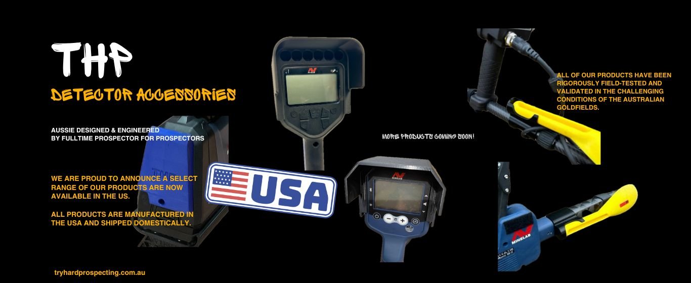 Tryhard Prospecting THP Minelab Accessories now in USA America.